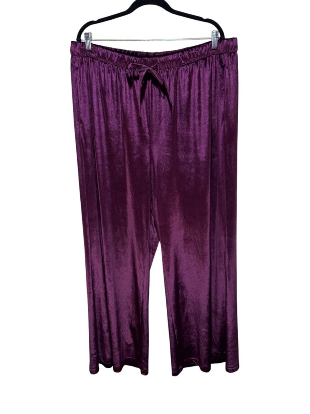 Torrid Wide Leg High-Rise Pull-On Velvet Pant - Potent Purple 2R
